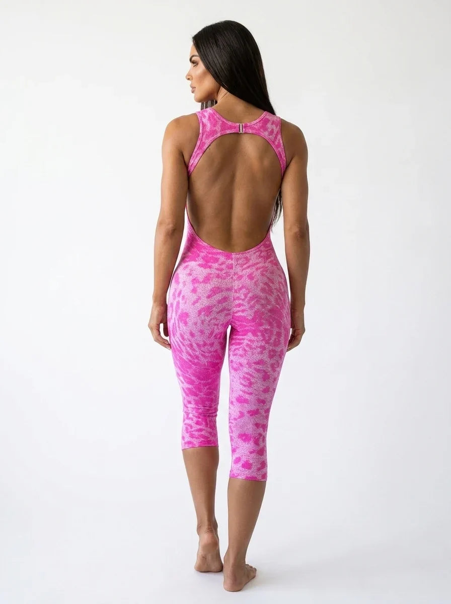 Knockout Hot Pink Cheetah open back