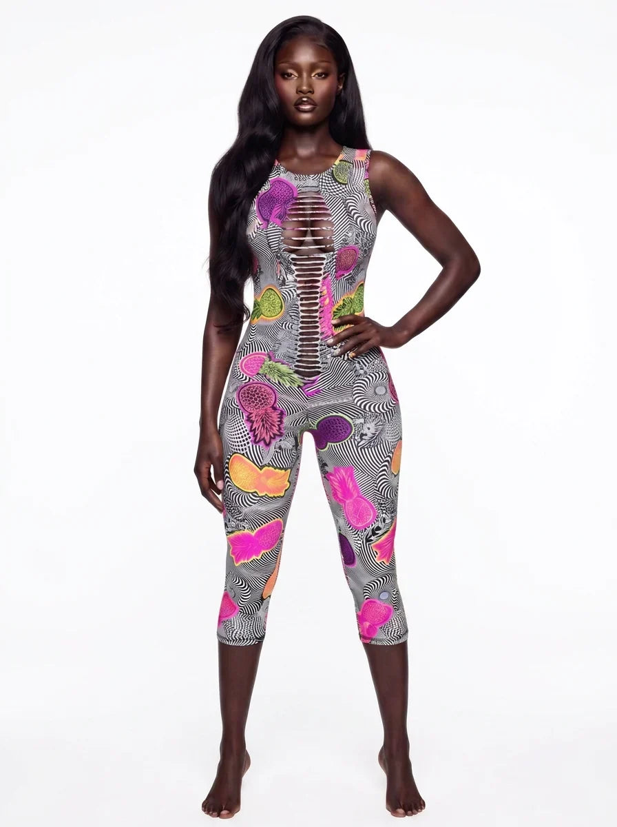 Knockout Neon Pineapple on body front
