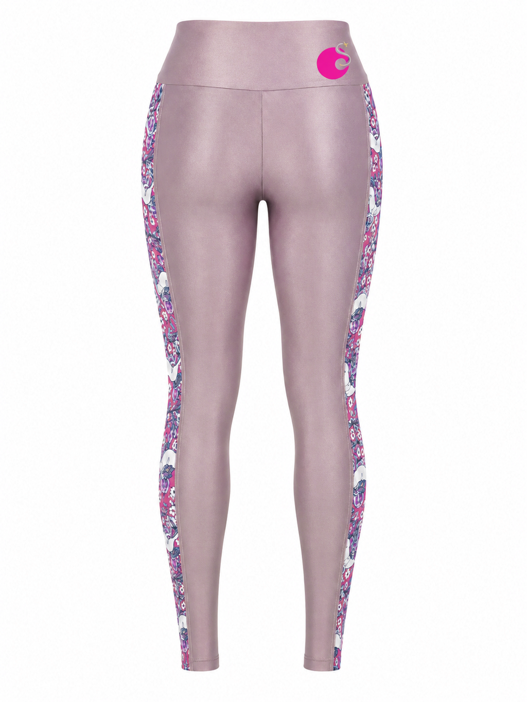 The Unicorn Panel Legging Rose Metallic product back with Bomb logo