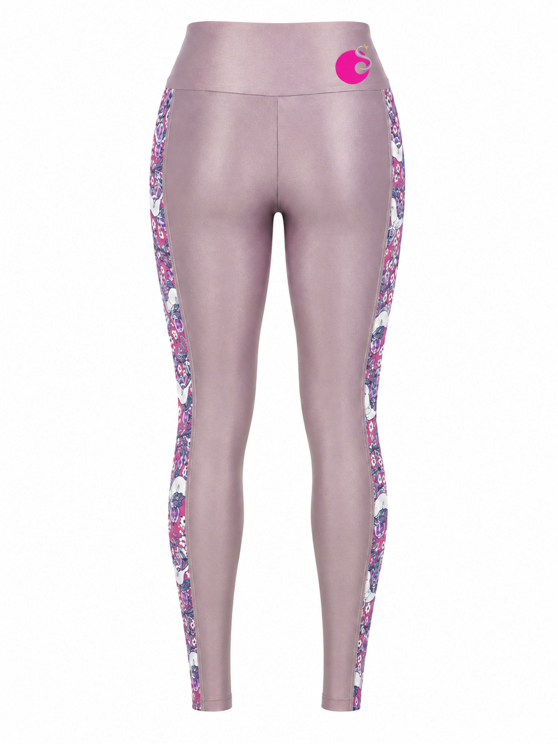The Unicorn Panel Legging Rose Metallic product back with Bomb logo