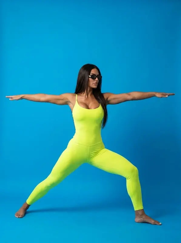 Electra Jumpsuit Neon Lime campaign