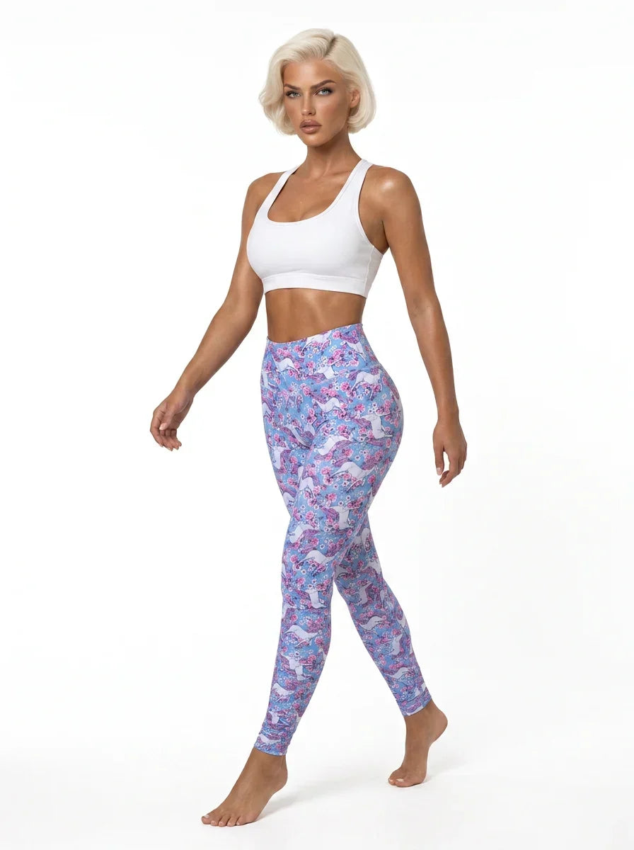 The Unicorn Legging — Cherry Blossom Blue